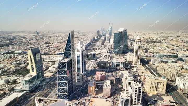 Riyadh skyline expanding under the sunny Saudi Arabian sky