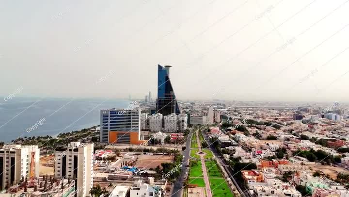 Jeddah: Aerial view of jeddah city in Saudi Arabia, skyline of Waterfront