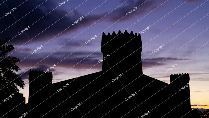 Saudi Arabia: Masmak Fort at Twilight , Time Lapse  with Colourful Sky, Riyadh