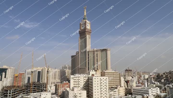 Mecca , Saudi Arabia - Makkah Clock Tower - Masjid Al Haram 4k Video