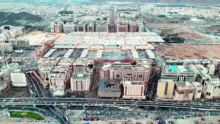 المدينة المنورة، المملكة العربية السعودية - عرض جوي بطائرة بدون طيار للمسجد النبوي الشريف