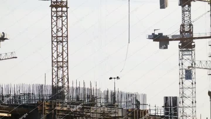 Plenty of cranes working on the mega construction in Saudi Arabia