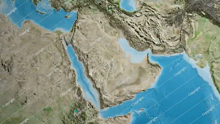 Saudi Arabia on the globe. Bevel. Satellite. No labels