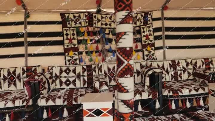 Video of the Interior of a Traditional Bedouin Tent in Saudi Arabia