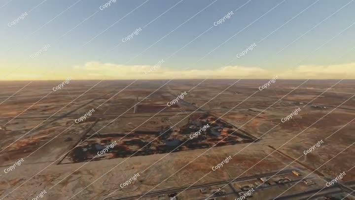 Aerial at sunrise of Riyadh Golf Club in Al Aarid. Saudi Arabia