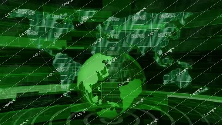 Saudi Arabia flag news technology earth map animated background