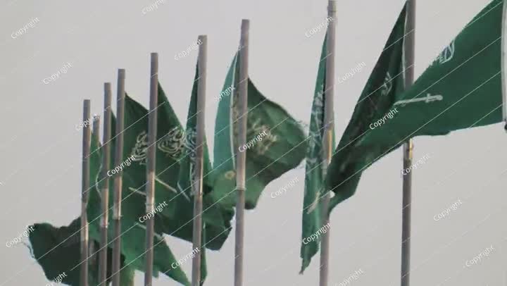 الكثير من الأعلام الوطنية للمملكة العربية السعودية
