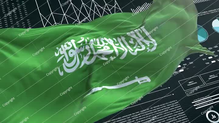 علم المملكة العربية السعودية - علم مرفوع في بيانات تحليلات التقارير