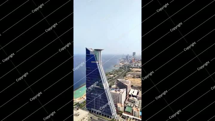 جدة، المملكة العربية السعودية، منظر جوي، أفق الواجهة البحرية، البحر الأحمر - طائرة بدون طيار