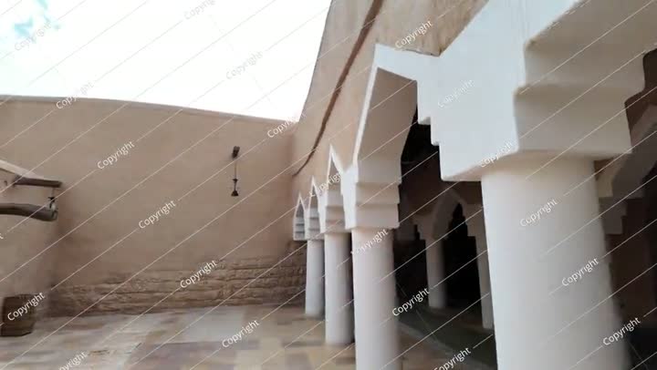 Interior view of a mosque in Diriyah, Riyadh, Saudi Arabia