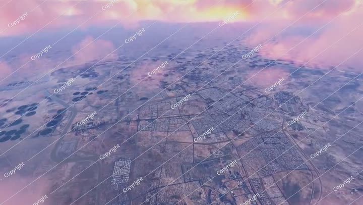 Aerial view of sunrise Tabuk. Saudi Arabia