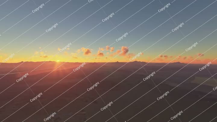 صورة جوية لغروب الشمس من مطار خليج نيوم. شارما، المملكة العربية السعودية