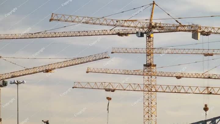 Plenty of cranes working on the mega construction in Saudi Arabia