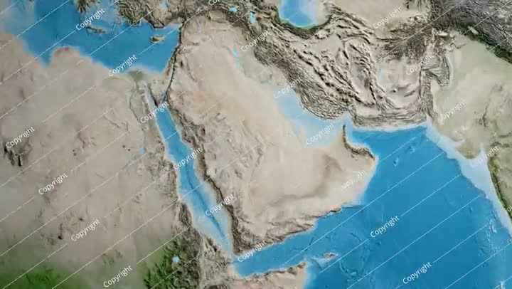 Saudi Arabia on the globe. Bevel. Satellite. No labels