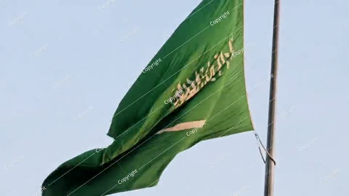 The national flag of Saudi Arabia kingdom