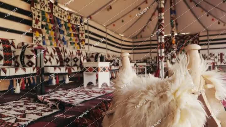 Video of the Interior of a Traditional Bedouin Tent in Saudi Arabia