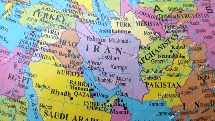 Middle East and world map