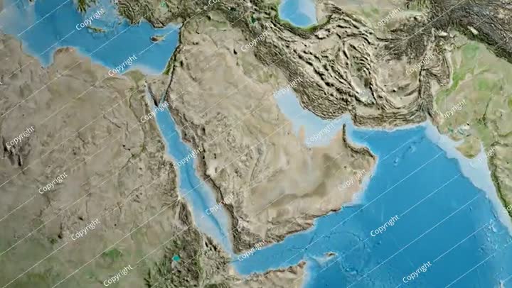 Saudi Arabia on the globe. Glow. Satellite. Labels