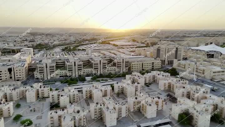 Residential area of Saudi Arabia on the Sunset