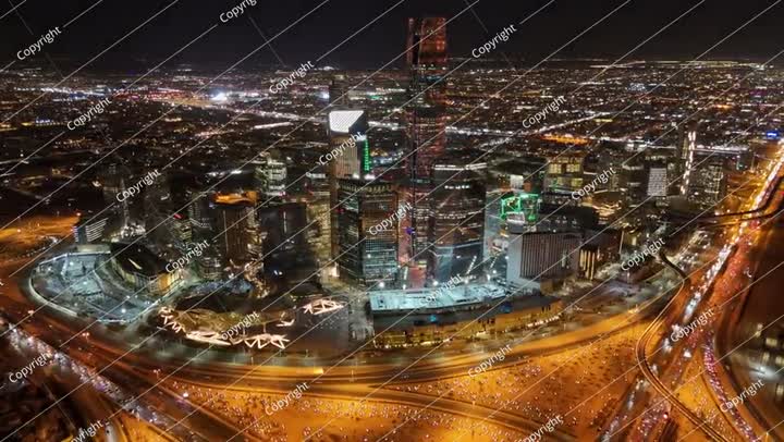 منظر مدينة الرياض ليلاً منظر جوي مذهل لعاصمة المملكة العربية السعودية