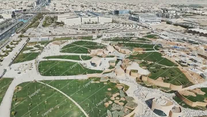هندسة الحدائق الحديثة وتنسيق الحدائق في الرياض، المملكة العربية السعودية، فيديو طائرة بدون طيار