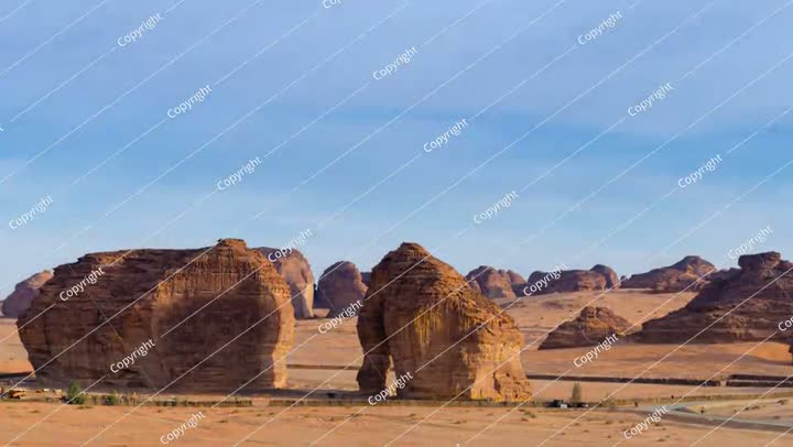 Time-Lapse of Elephant Rock in AlUla, Saudi Arabia from Day to Night