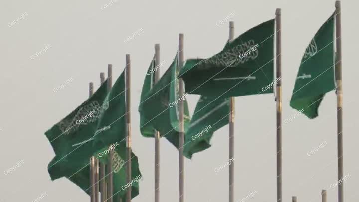 Plenty of National flags of Saudi Arabia