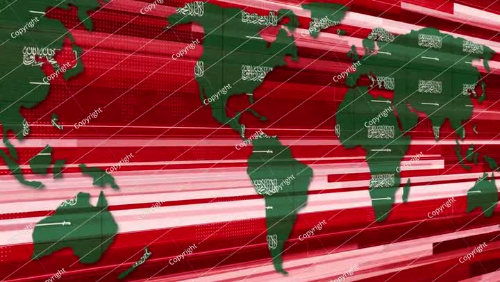 علم المملكة العربية السعودية، أخبار عاجلة، خريطة الأرض، التكنولوجيا، الخلفية، الرسوم المتحركة