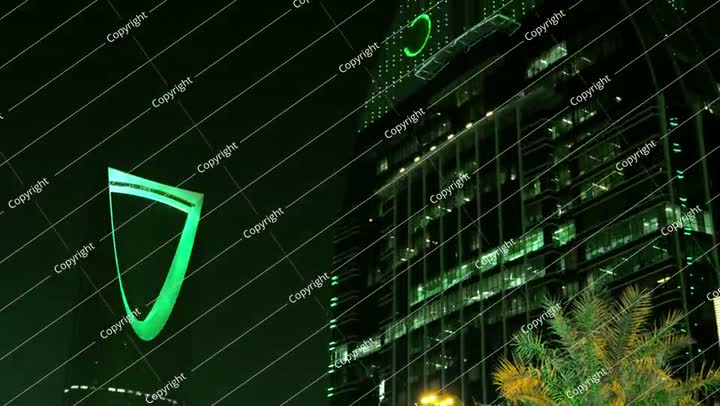 Riyadh Tower Illuminated in Green for Saudi National Day