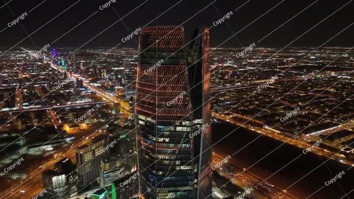 منظر مدينة الرياض ليلاً منظر جوي مذهل لعاصمة المملكة العربية السعودية