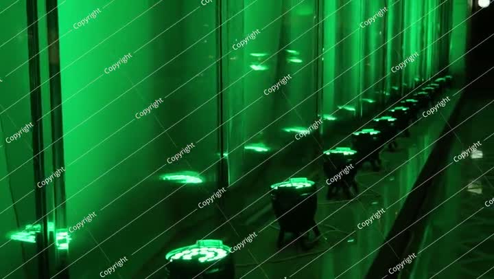 Saudi National Day green-lit skyscraper at night video