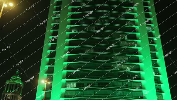 Saudi National Day Green Building Lights
