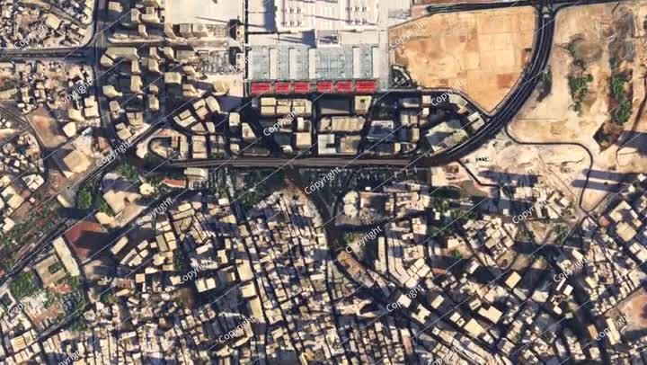 عرض جوي من أعلى إلى أسفل بدون طيار للمسجد النبوي بالمدينة المنورة رسوم متحركة بدقة 4K