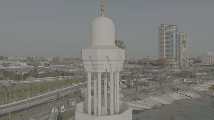 Places of worship and closeness to God, the natural landscapes in coastal cities, the interest in planting green plants and palm trees in tourist areas, the view of the waterfront in the Kingdom, drone photography of the Formula racing circuit on the Corniche of Jeddah, the architectural engineering art of the mosque.