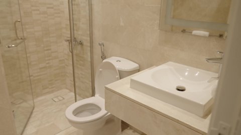 Bathroom design in a residential apartment, interior designs and decorations for bathrooms, tourist residential apartments, modern bathroom design, luxury hotels, modern architectural engineering design.