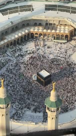 Worship and drawing closer to God, performing the rituals of Hajj and Umrah, the qibla of Islam and Muslims, the circumambulation of pilgrims and those performing Umrah around the Holy Kaaba in Mecca during the day, the House of God in the Sacred Mosque in the Kingdom of Saudi Arabia.