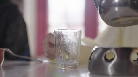 Red tea with breakfast, a healthy and quick breakfast, a complete meal that includes natural and delicious food options, traditional food recipes on the table in the kingdom, close-up shots of Saudi food dishes in the morning, a plate of fried, well-cooked falafel patties.