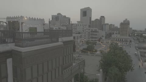 تصوير درون للبلدة القديمة جدة التاريخية في مدينة جدة ، أماكن سياحية تراثية شعبية، البيوت والمباني التاريخية ، معالم اثرية قديمة في السعودية