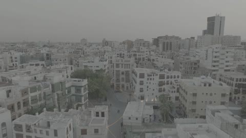 معالم اثرية قديمة في السعودية ، البيوت والمباني التاريخية ، تصوير درون للبلدة القديمة جدة التاريخية في مدينة جدة ، أماكن سياحية تراثية شعبية