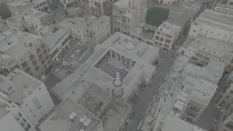 معالم اثرية قديمة في السعودية ، البيوت والمباني التاريخية ، تصوير درون للبلدة القديمة جدة التاريخية في مدينة جدة ، أماكن سياحية تراثية شعبية