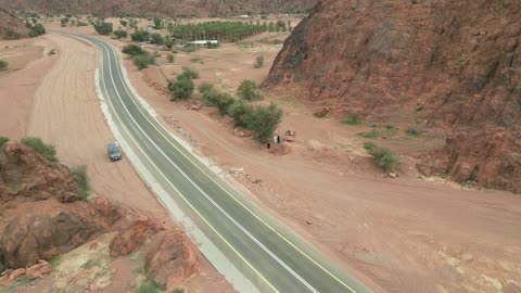 Aerial drone photography of the rugged terrain of the Aja Mountains in Tuwaran, the peaks and highlands in the mountainous areas, nature background.
