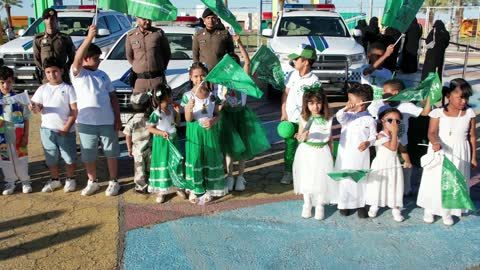 Celebrations and festivals in the Kingdom of Saudi Arabia, the celebration of the Saudi National Day on September 23, brings people together and holds festive events in parks, gardens, and public places, happy holidays and national occasions.