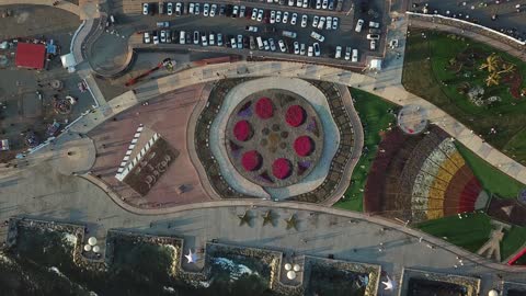 Water landscapes, the progress and urban development of Saudi Arabia, attractions for visitors to the coastal city of Duba, famous landmarks and tourist places, aerial drone photography of the Duba Sea Corniche, the waterfront in the Kingdom of Saudi Arabia during the day.