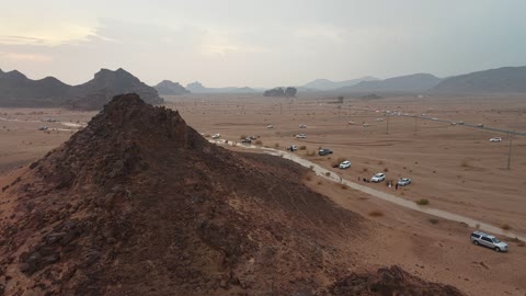 The rock formations in the Jeddah area, northwest of the Kingdom of Saudi Arabia, the NEOM tourism project, landscapes of golden sands, mountains with rock formations, floods and waterfalls, and the cold winter winds, are tourist attractions in the Kingdom of Saudi Arabia.