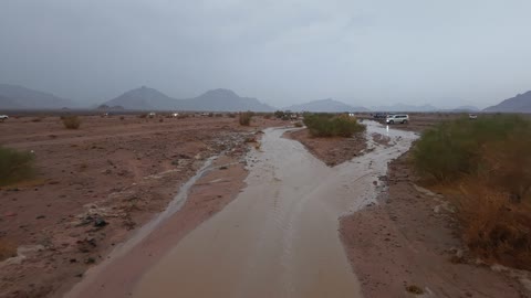 Floods, waterfalls, and cold winter atmospheres, mountain peaks and highlands, rock formations in the Jeddah area in the northwest of the Kingdom of Saudi Arabia, the NEOM tourism project, landscapes of golden sands, tourist attractions in the Kingdom of Saudi Arabia.