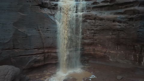 Floods, waterfalls, and cold winter atmospheres, mountain peaks and highlands, rock formations in the Jeddah area in the northwest of the Kingdom of Saudi Arabia, the NEOM tourism project, landscapes of golden sands, tourist attractions in the Kingdom of Saudi Arabia.