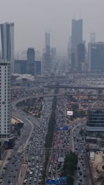 معالم الرياض المشهورة, الأبراج وناطحات السحاب في المملكة العربية السعودية، الفن الهندسي المعماري للمنشآت المالية في مدينة الرياض، تصوير درون لمركز الملك عبد الله المالي (كافد)، أبراج الملك عبد الله المالية, أكبر المشاريع الاقتصادية في المملكة