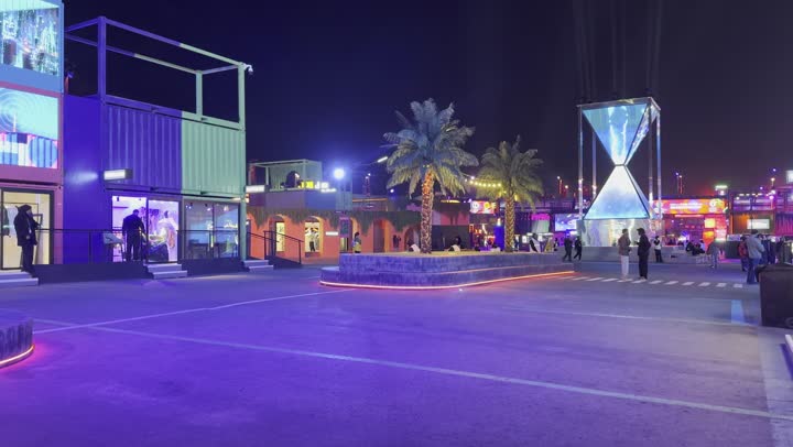Entertainment and tourist places in the Kingdom, a picture of the Binban squares north of Riyadh, events of the MDL Beast Festival in Saudi Arabia in December, Best Sound Storm, the largest music festival in the Middle East, illuminated art sculptures.