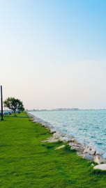 Nature and marine views, coastal areas in the Kingdom of Saudi Arabia, recreational tourist places, Al-Rakah Beach in the city of Dammam, the concept of Saudi tourism.