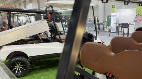 Golf cars "Made in Saudi Arabia 2025," a prominent industrial event aimed at promoting Saudi national products and services, highlighting the quality and diversity of national industries and their innovations, carries the slogan "We Empower Manufacturing," Saudi Export Development Authority, 2025 at the Riyadh International Convention and Exhibition Center.